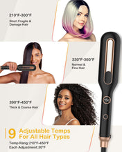 Charger l'image dans la galerie, Flat Iron Hair Straightener Fast Styling,1 inch Flat Iron Dual Voltage,Ceramic Wide Hair Straightening Irons for Black Women Hair,Dual Plate Design