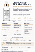 Cargar imagen en el visor de la galería, Glycolic Acid Brightening Solution 10 x 5ml | Professional Skin Renewal Formula
