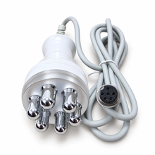 Charger l'image dans la galerie, BellaSkin six-polar RF handpiece with six chrome contact tips, cable, and round connector on a white background
