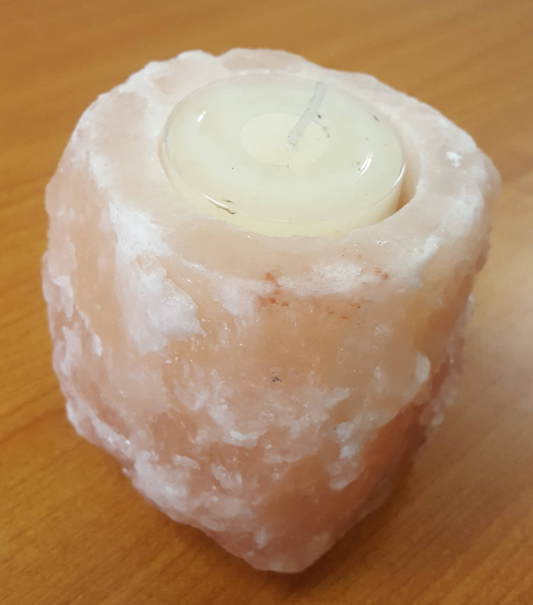 Himalayan Salt Candle Holder with Candle # 1079