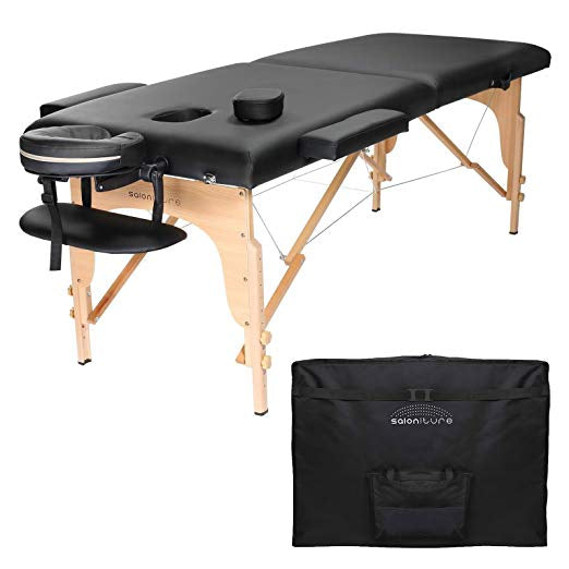 Professional Portable Folding Massage Table with Carrying Case - Black #523